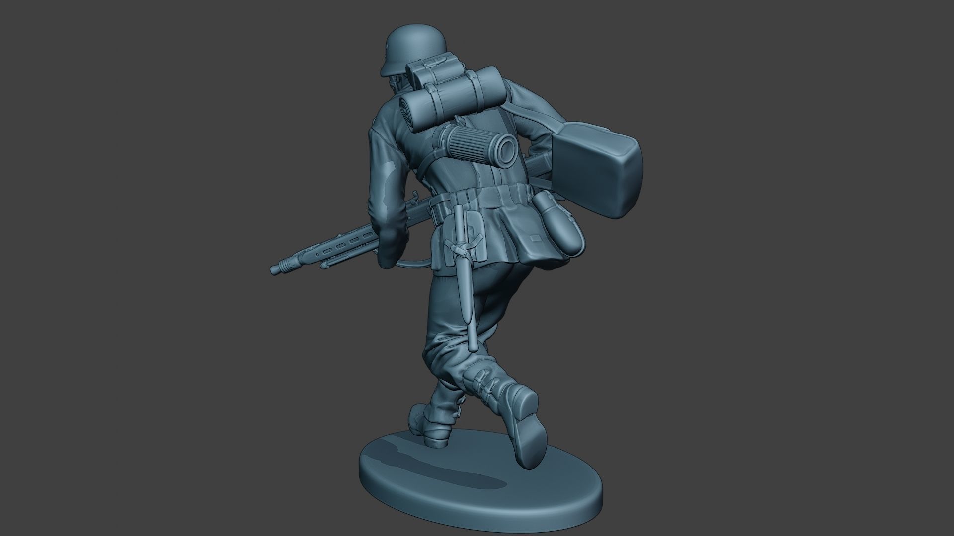 German soldier ww2 MG42 Run G7 3D print model_5