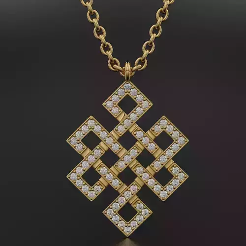 3d model of a pendant with stones of an unusual pattern 3D print model