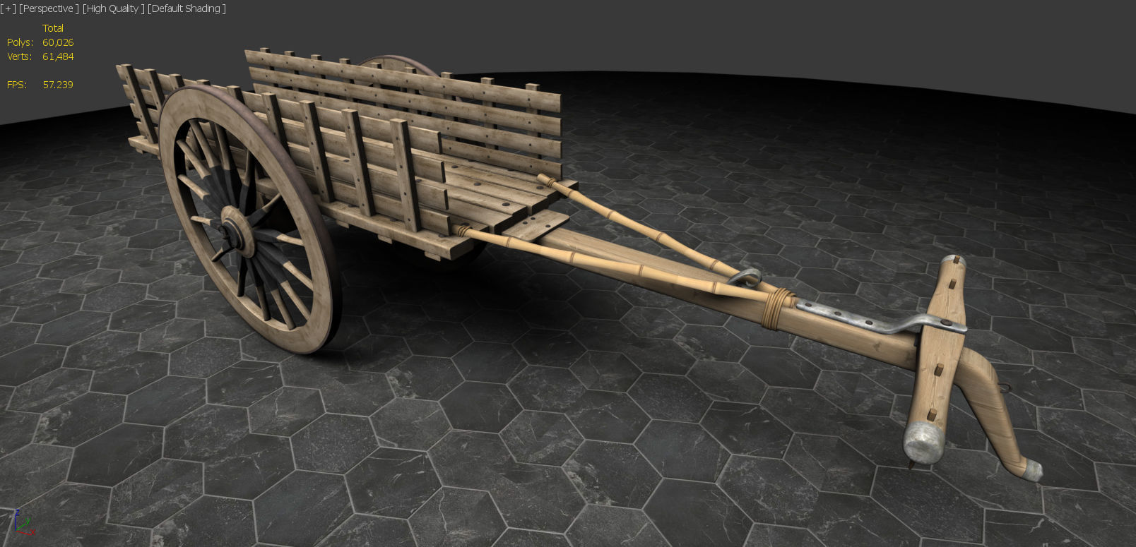Indian Bullock Cart 3D model_8