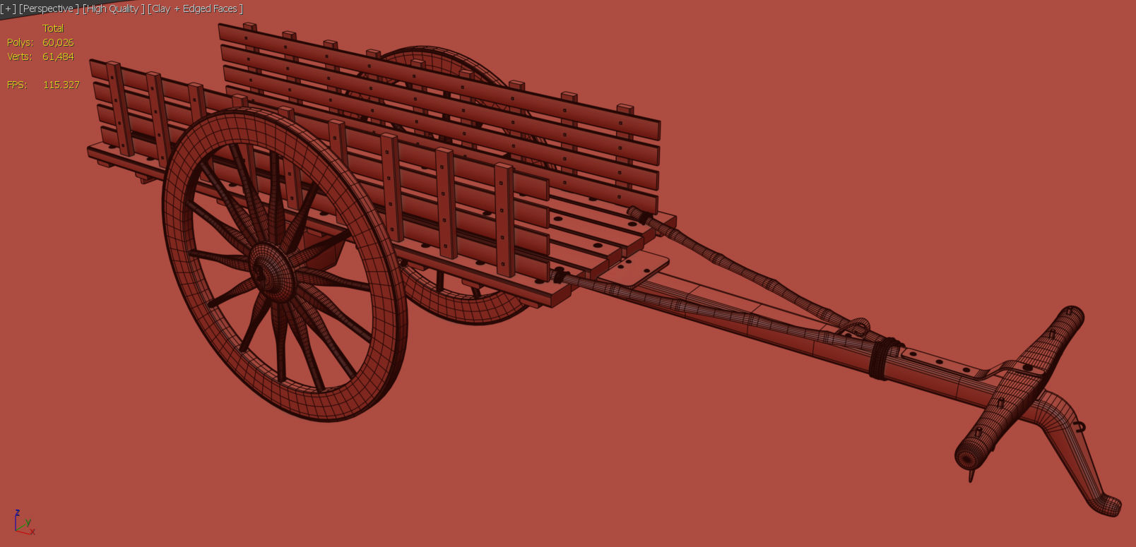 Indian Bullock Cart 3D model_4
