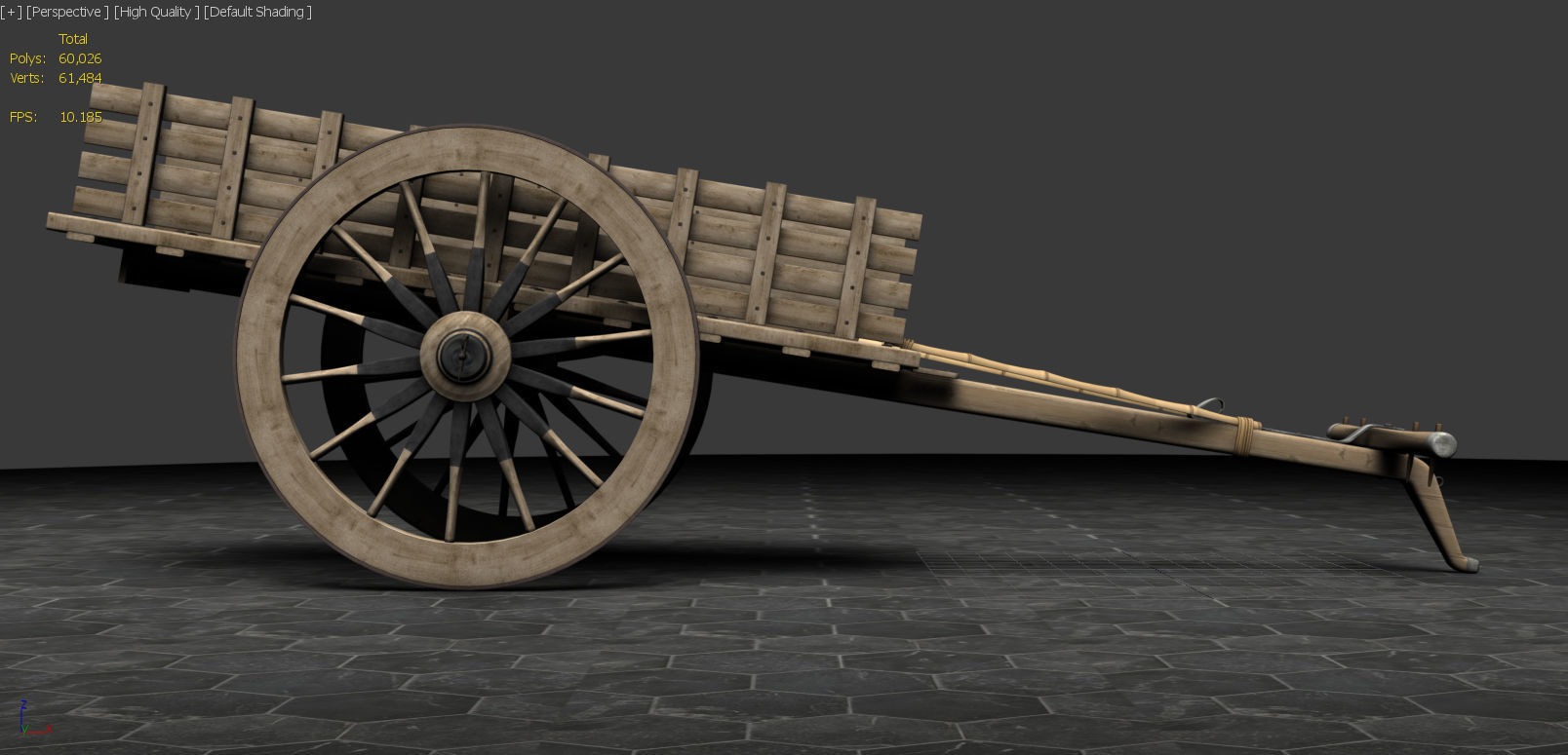 Indian Bullock Cart 3D model_2