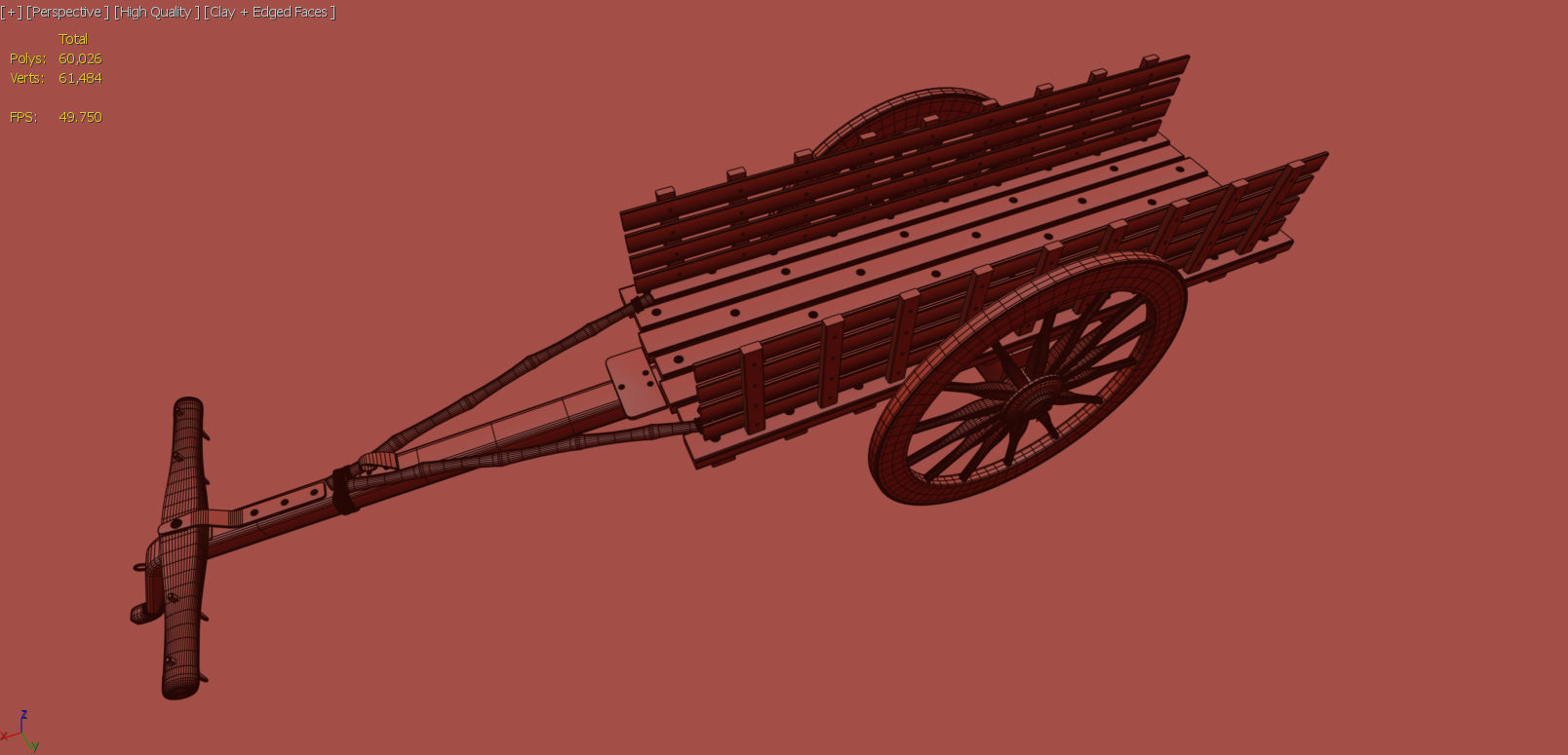Indian Bullock Cart 3D model_5