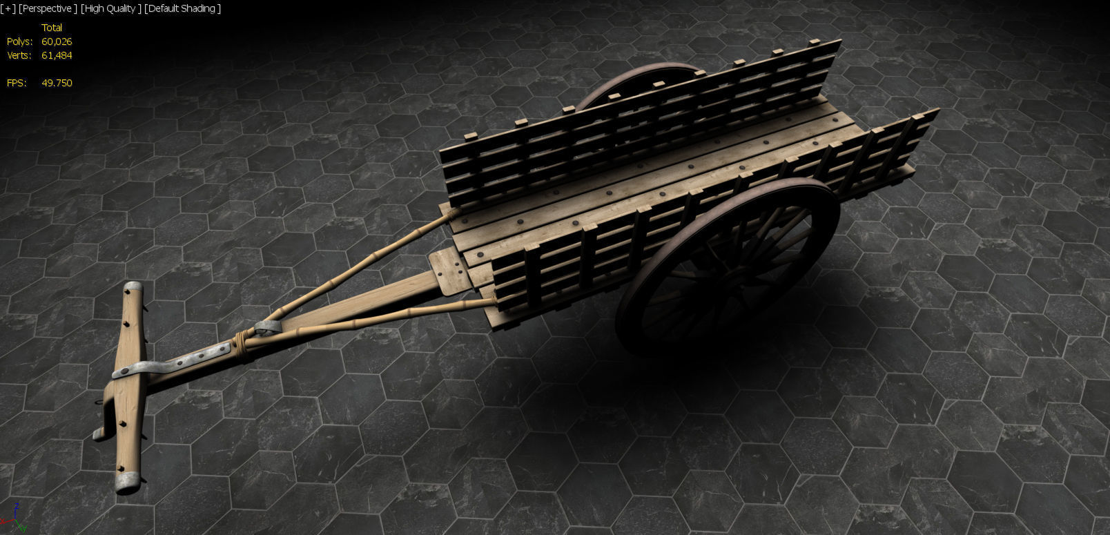 Indian Bullock Cart 3D model_7