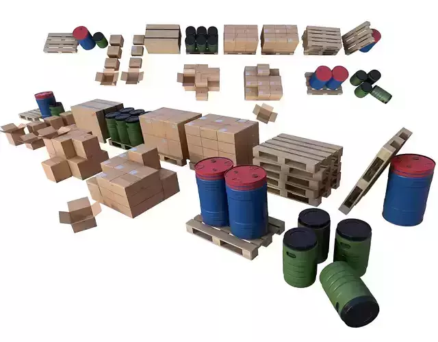 Warehouse Set PBR Game Ready cardboard boxes in hyderabad
