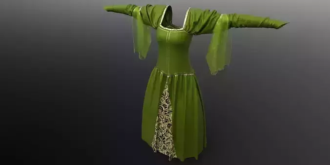 Medieval Emerald Lady Dress