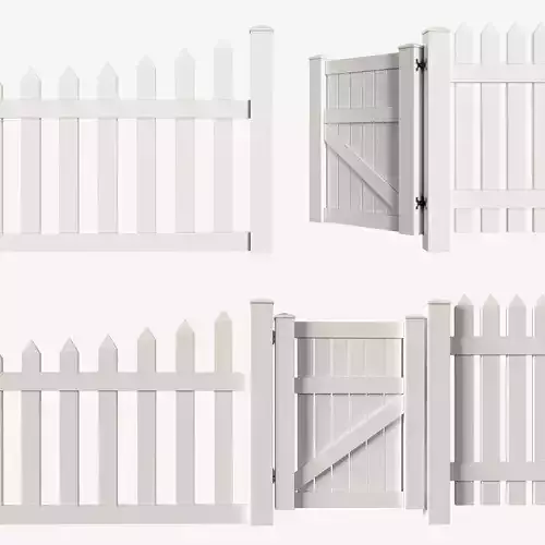 4 Set of PVC fences  and  wicket