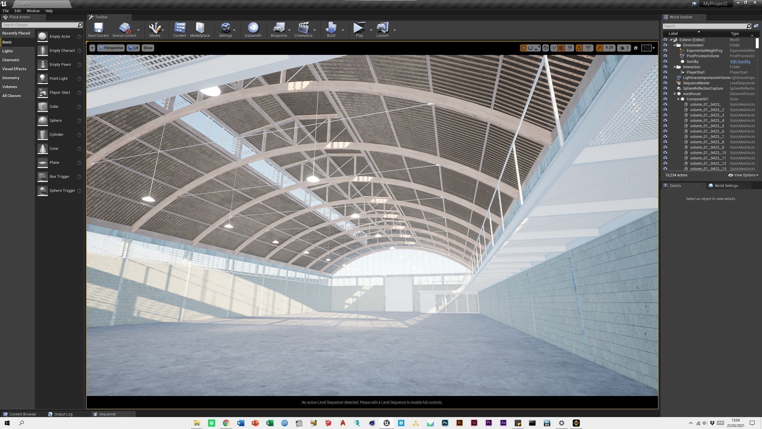 Curved Roof Warehouse for Unreal 4 Low-poly 3D model_2