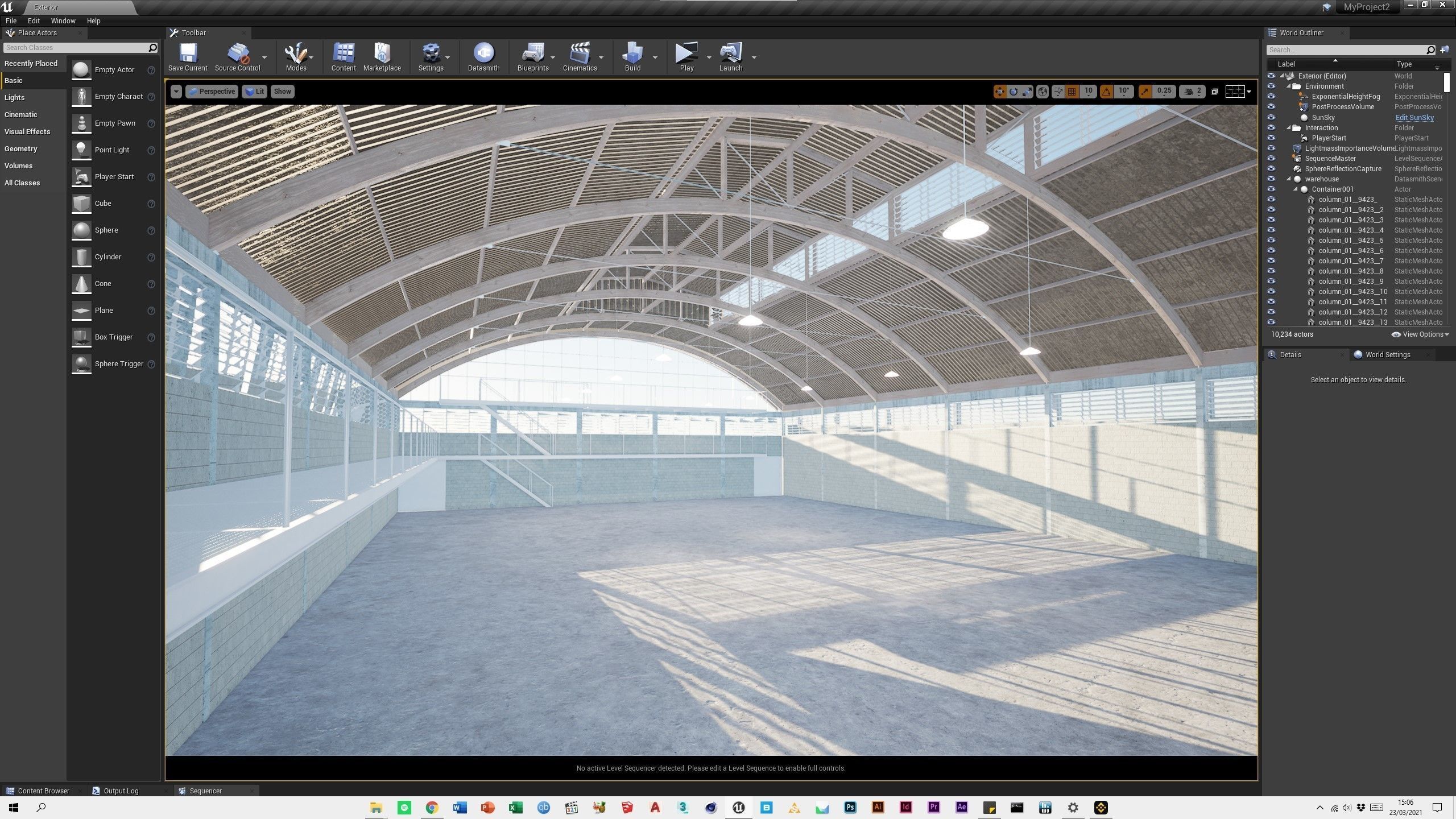 Curved Roof Warehouse for Unreal 4 Low-poly 3D model_3