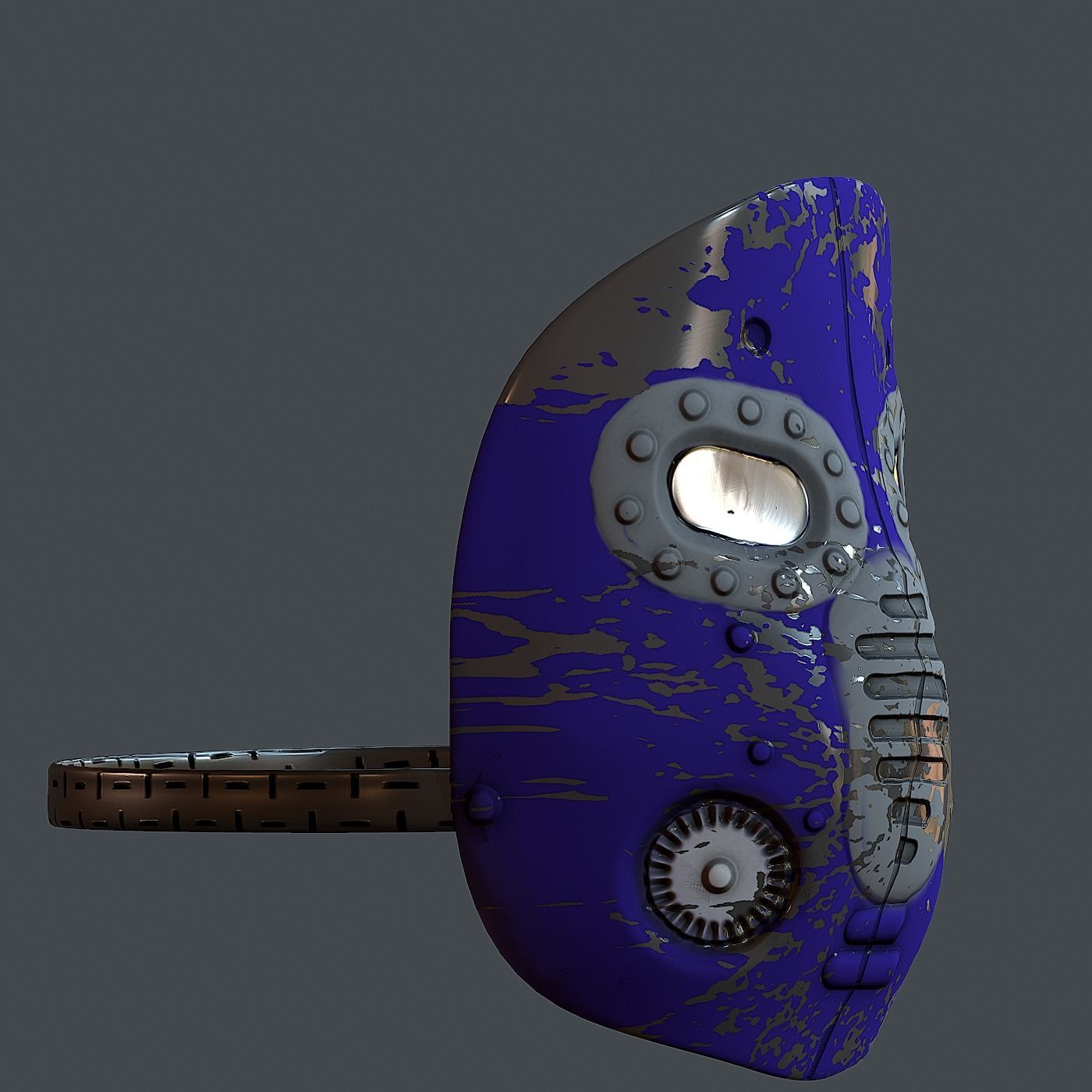 Gas mask helmet 3d model scifi Low-poly Low-poly 3D model_3