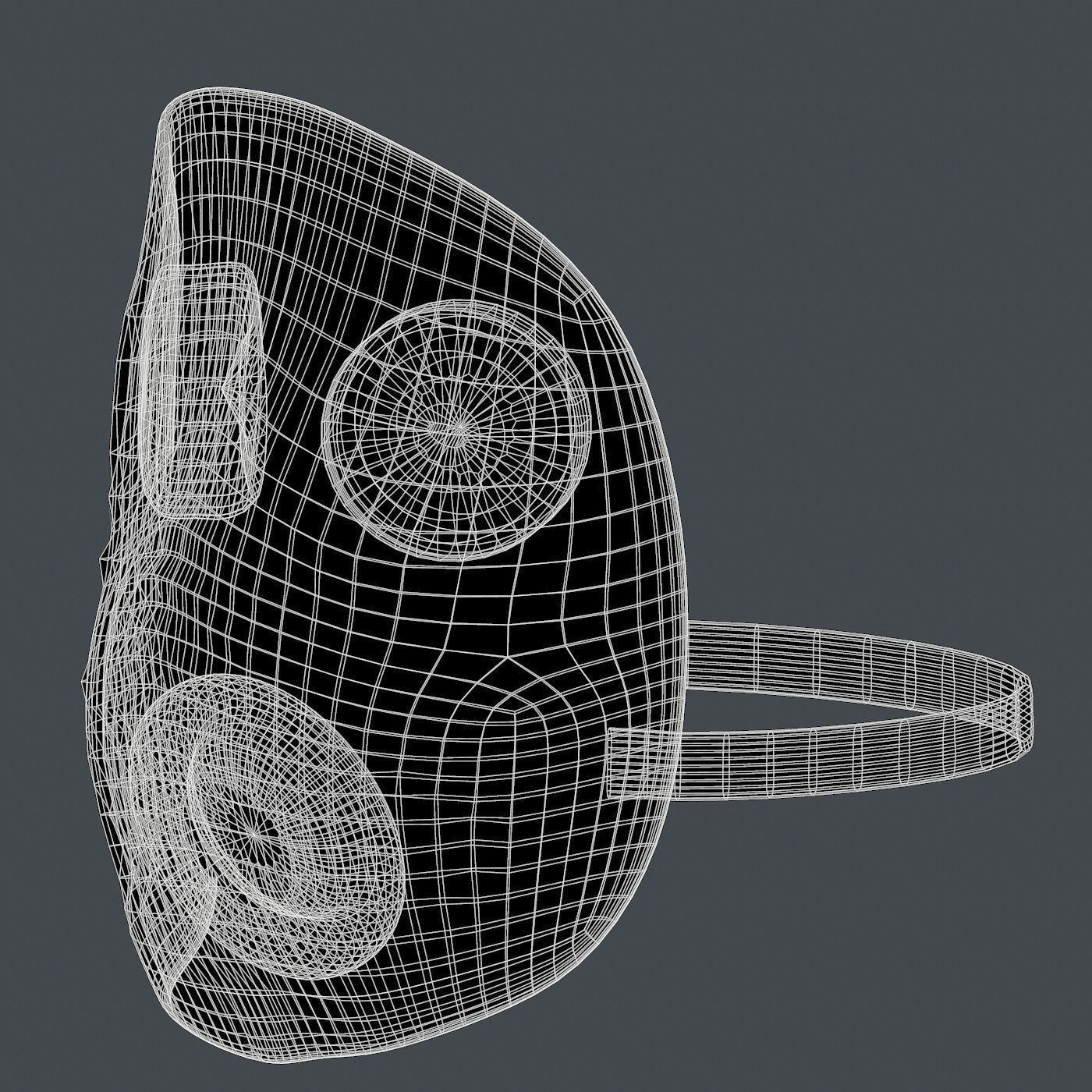 Gas mask helmet 3d model scifi Low-poly Low-poly 3D model_7