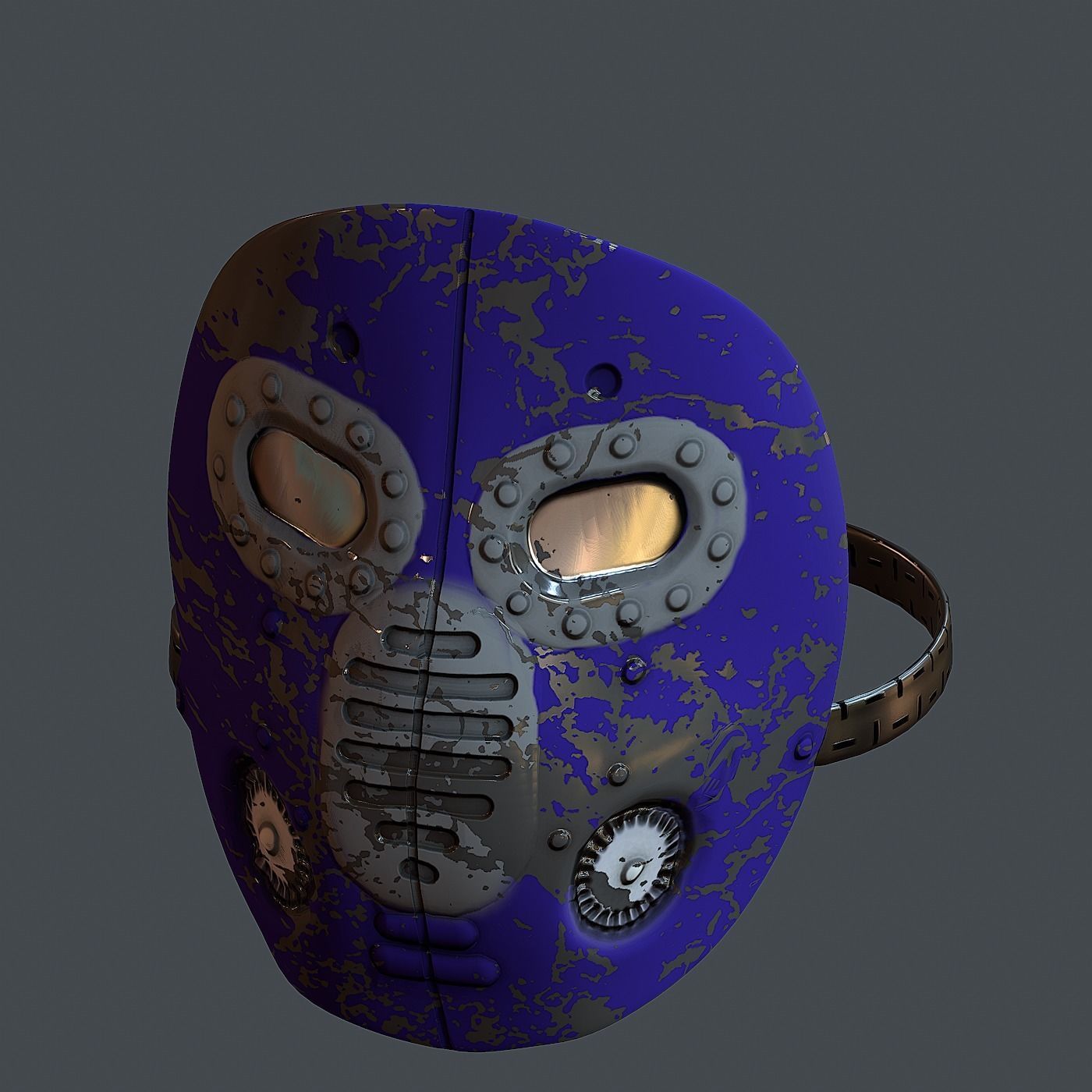 Gas mask helmet 3d model scifi Low-poly Low-poly 3D model_6