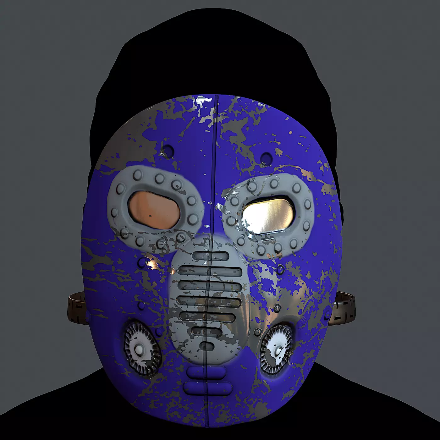 Gas mask helmet 3d model scifi Low-poly Low-poly 3D model_0