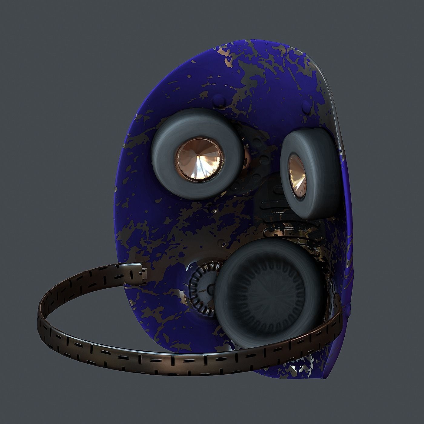 Gas mask helmet 3d model scifi Low-poly Low-poly 3D model_4