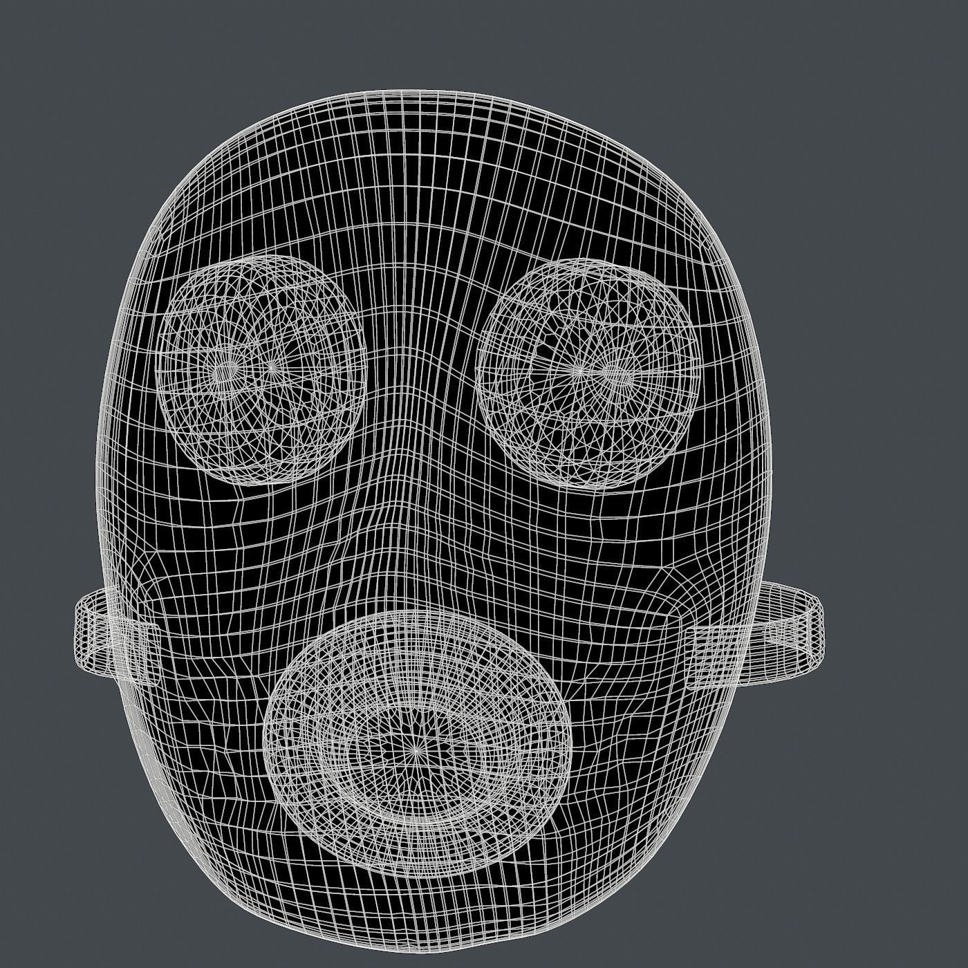 Gas mask helmet 3d model scifi Low-poly Low-poly 3D model_8