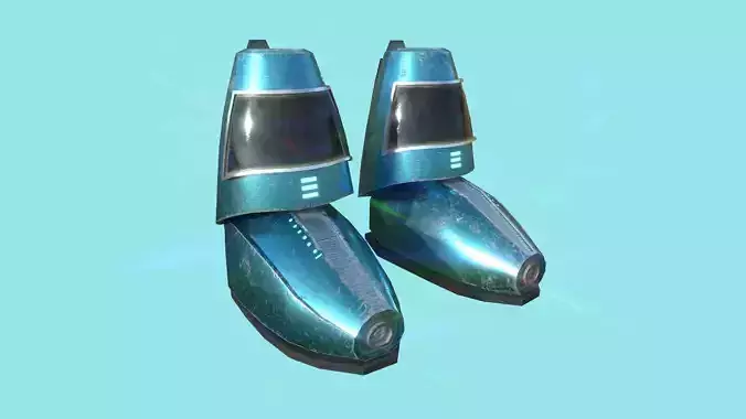 Sci-Fi Boots 04 - Character Design - Megaman Robot Style Low-poly 3D model