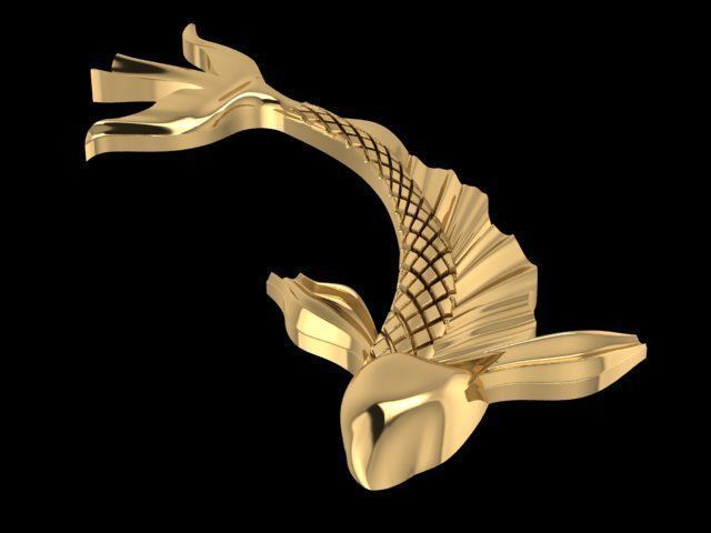 Fish pendant 3D print model_1