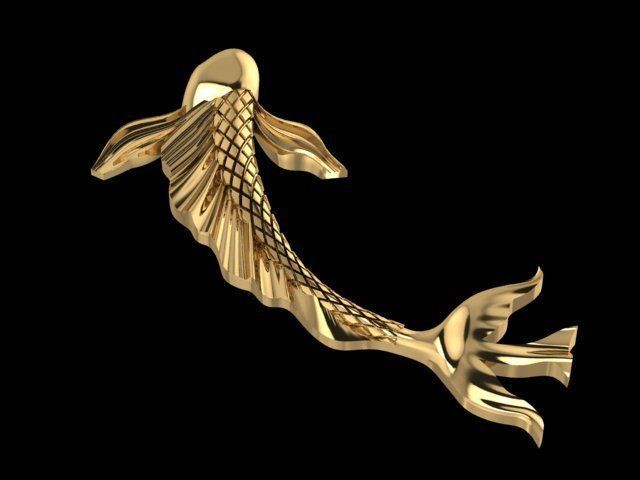 Fish pendant 3D print model_3