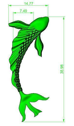 Fish pendant 3D print model_4