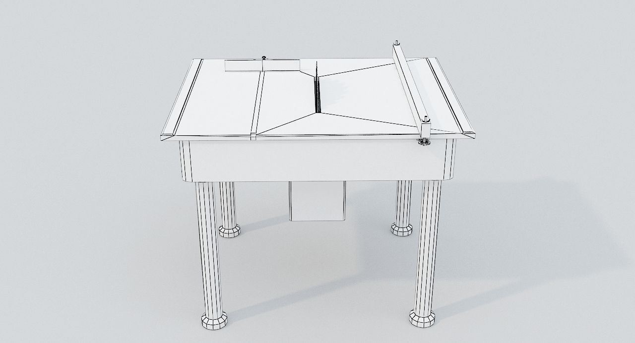 Old Circular Saw Bench  Low-poly 3D model_7