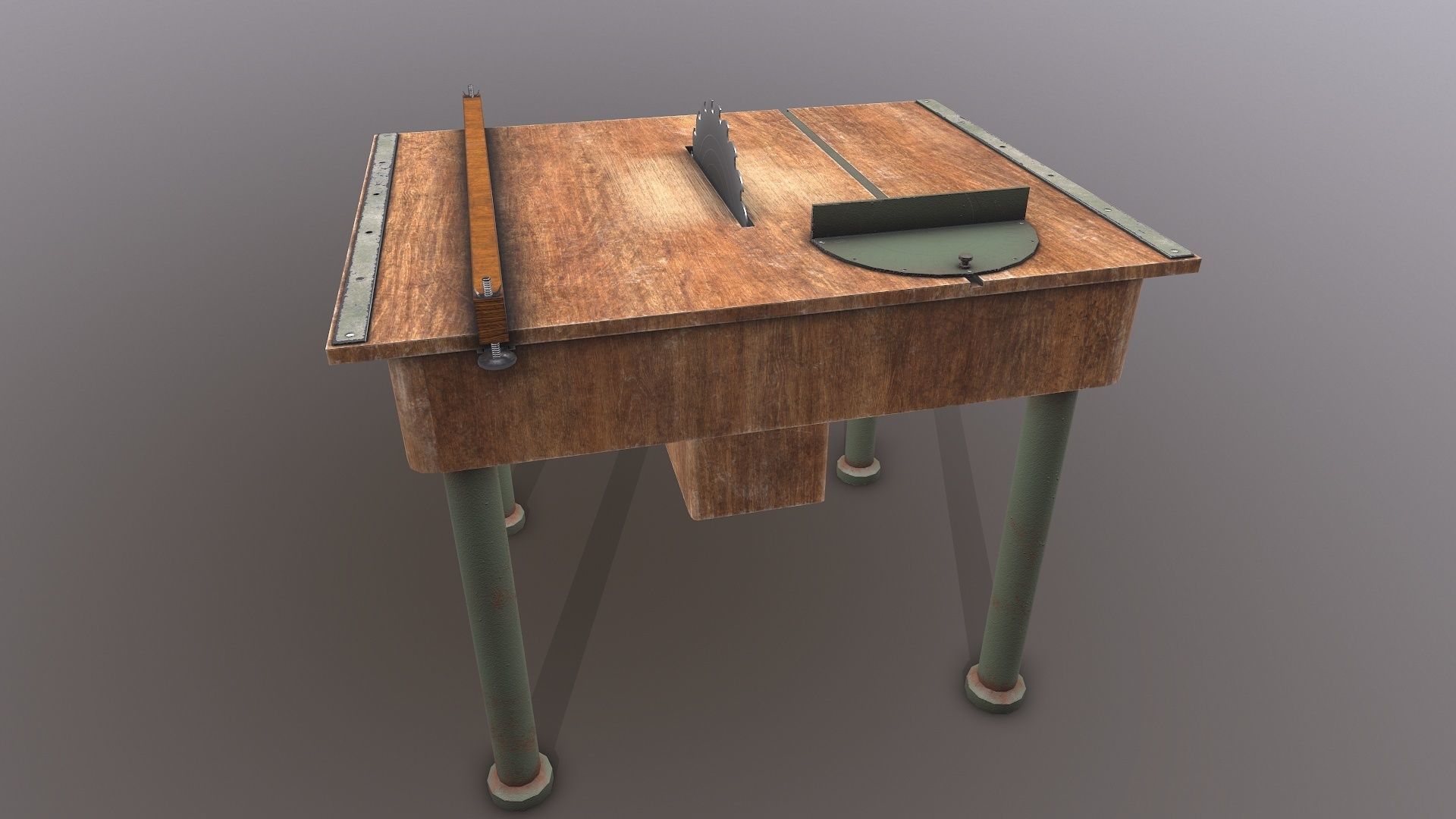 Old Circular Saw Bench  Low-poly 3D model_2