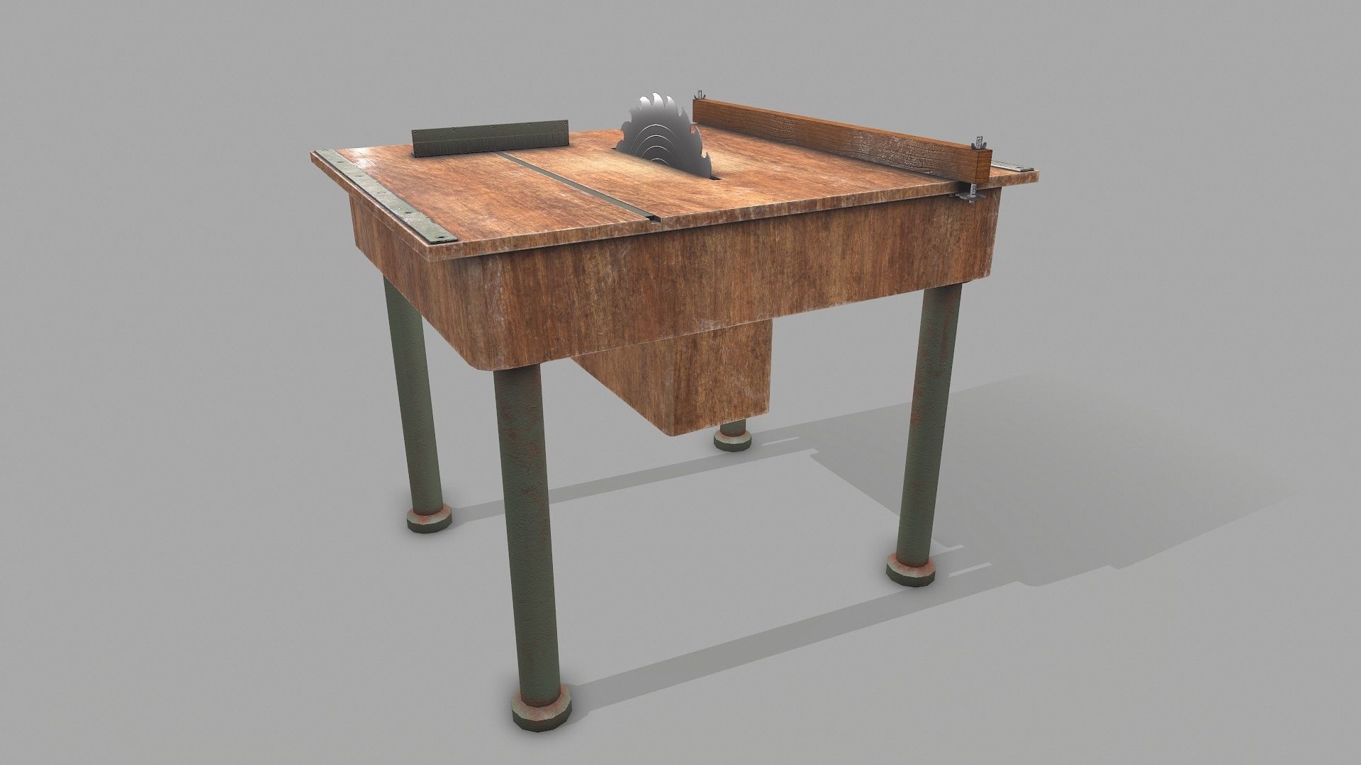 Old Circular Saw Bench  Low-poly 3D model_3