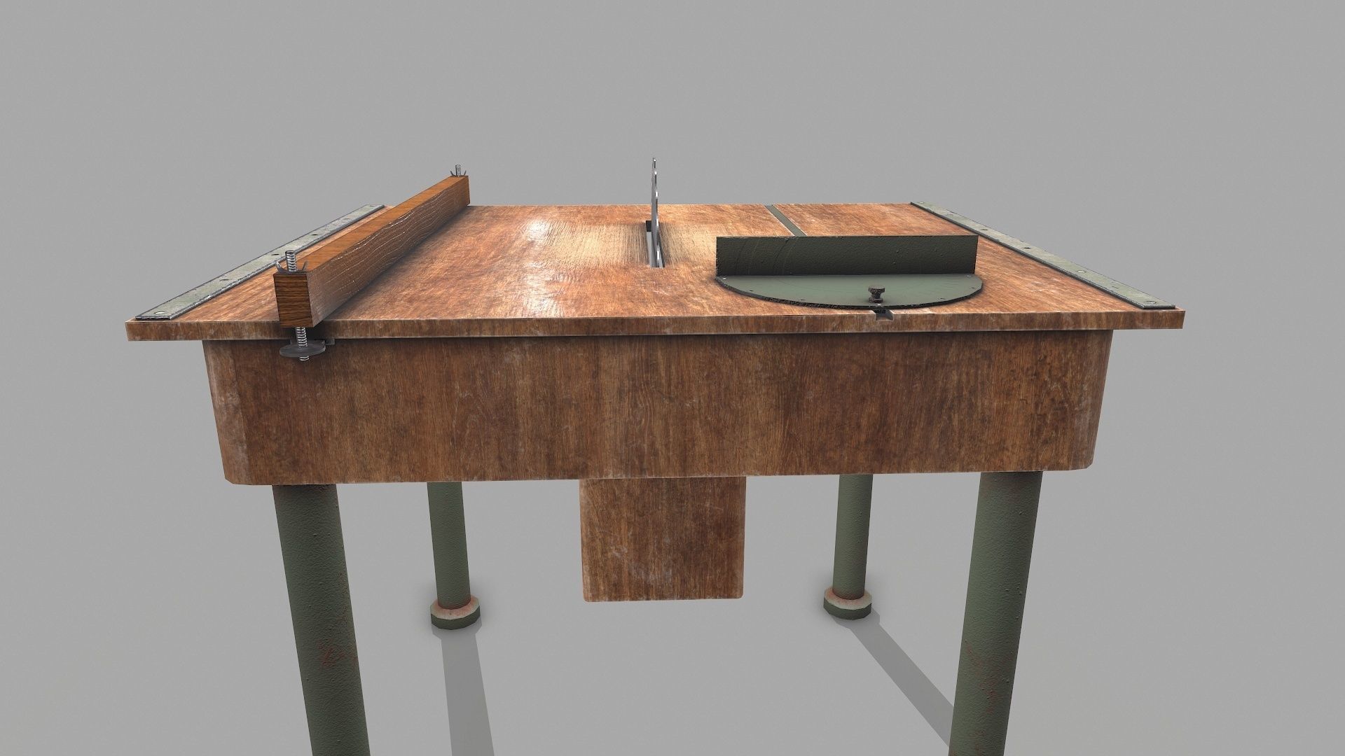 Old Circular Saw Bench  Low-poly 3D model_5