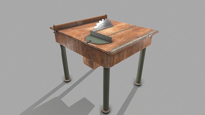 Old Circular Saw Bench  Low-poly 3D model