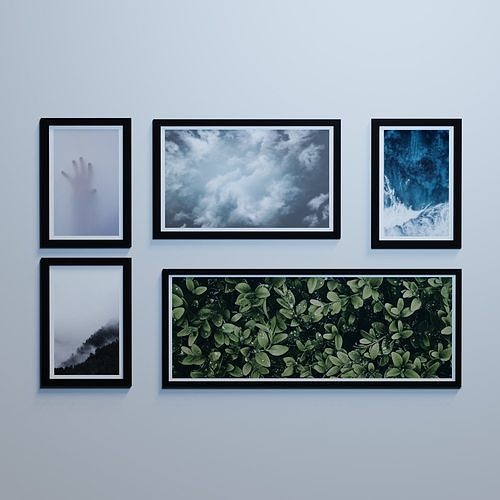 Modern Wall Decor Set Low-poly 3D model