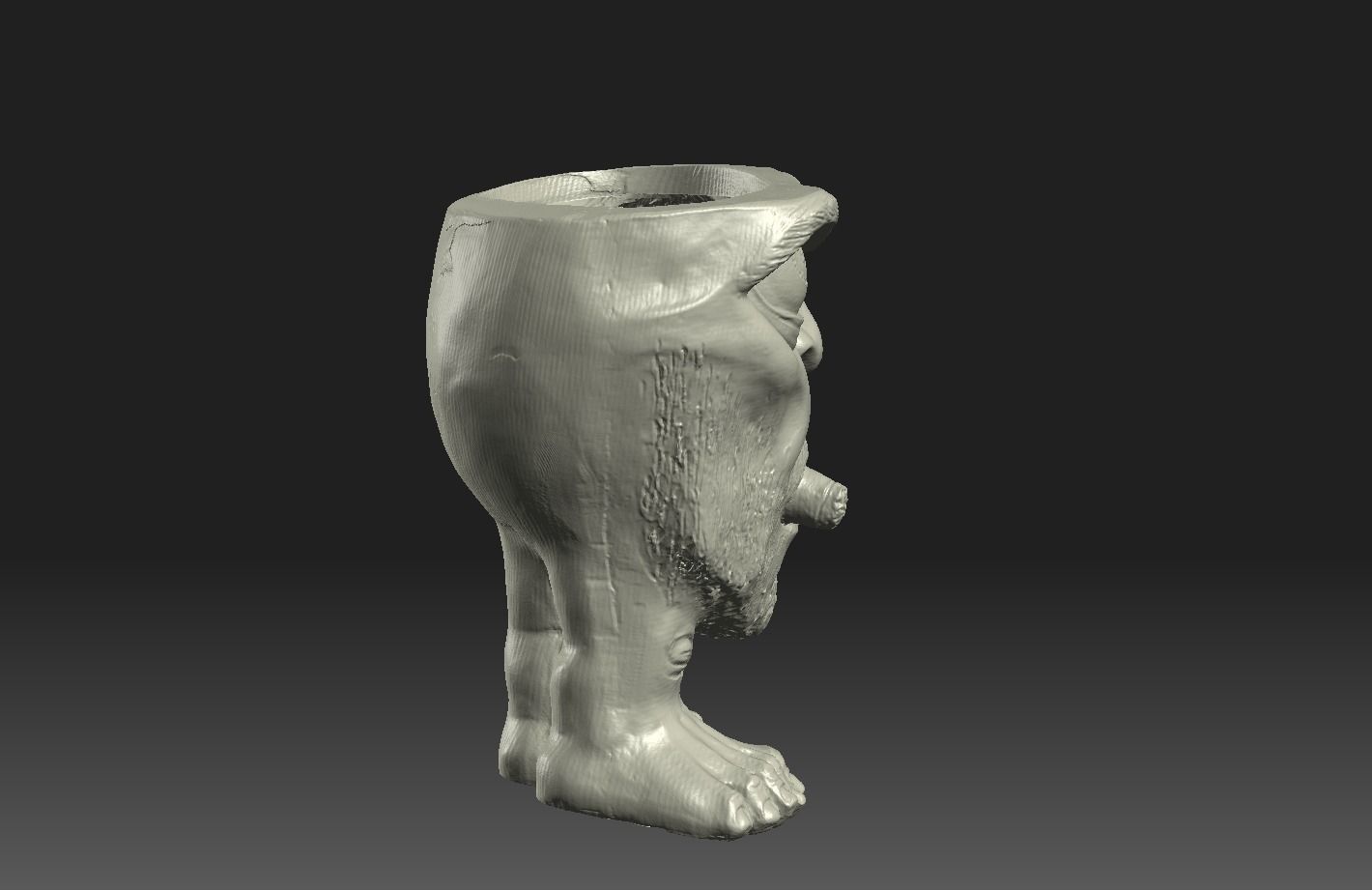 FlowerpotSmoker vase with foot 3D print model_2