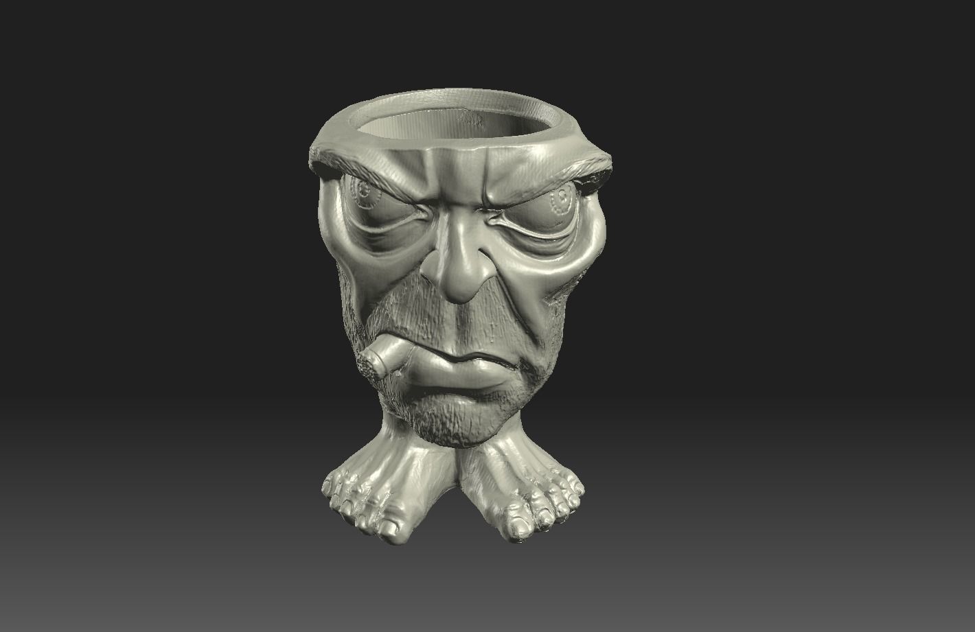 FlowerpotSmoker vase with foot 3D print model_5