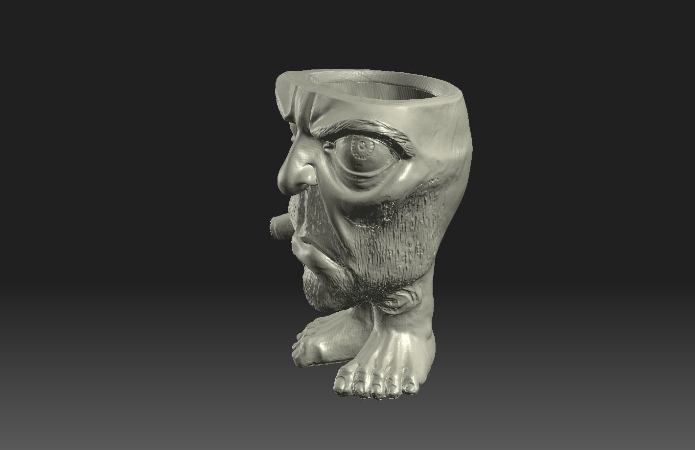 FlowerpotSmoker vase with foot 3D print model_4