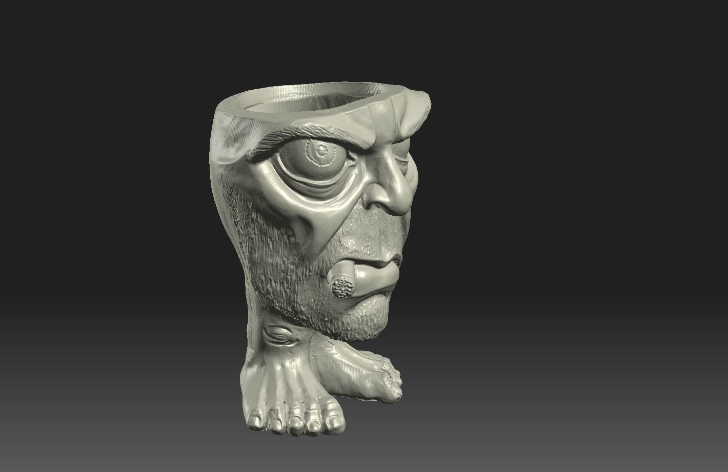 FlowerpotSmoker vase with foot 3D print model_1