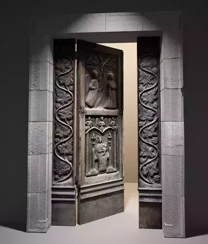 Ancient Italian medieval church door