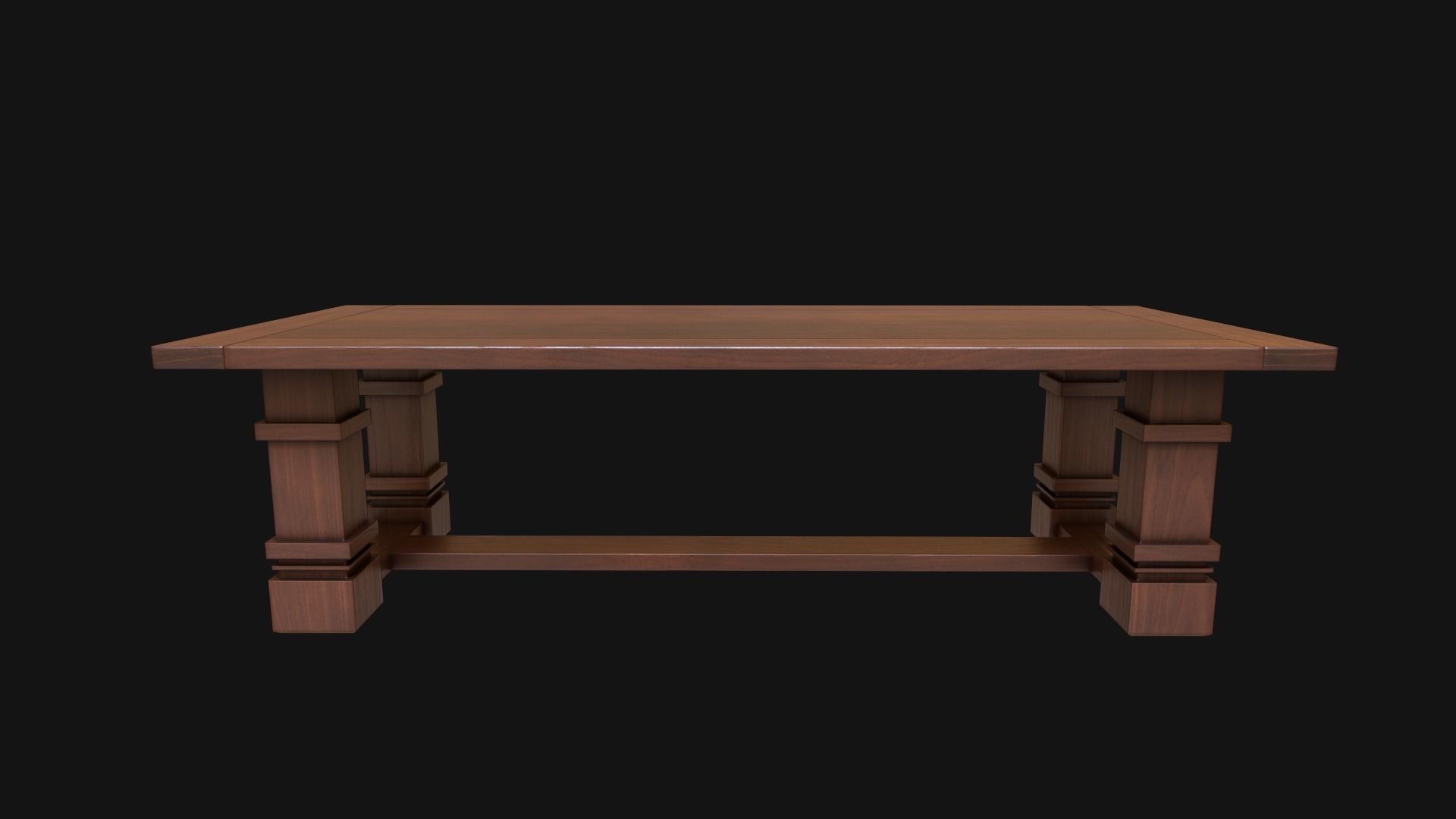Dining Room Table and Chair Low-poly 3D model_11