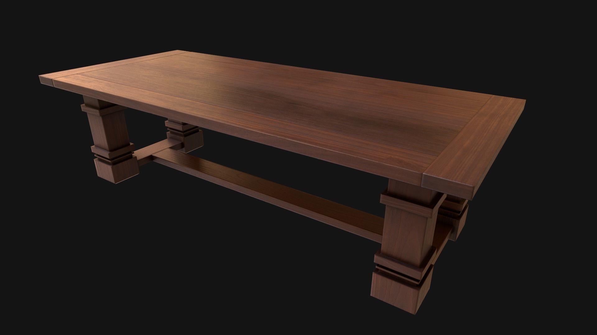 Dining Room Table and Chair Low-poly 3D model_10