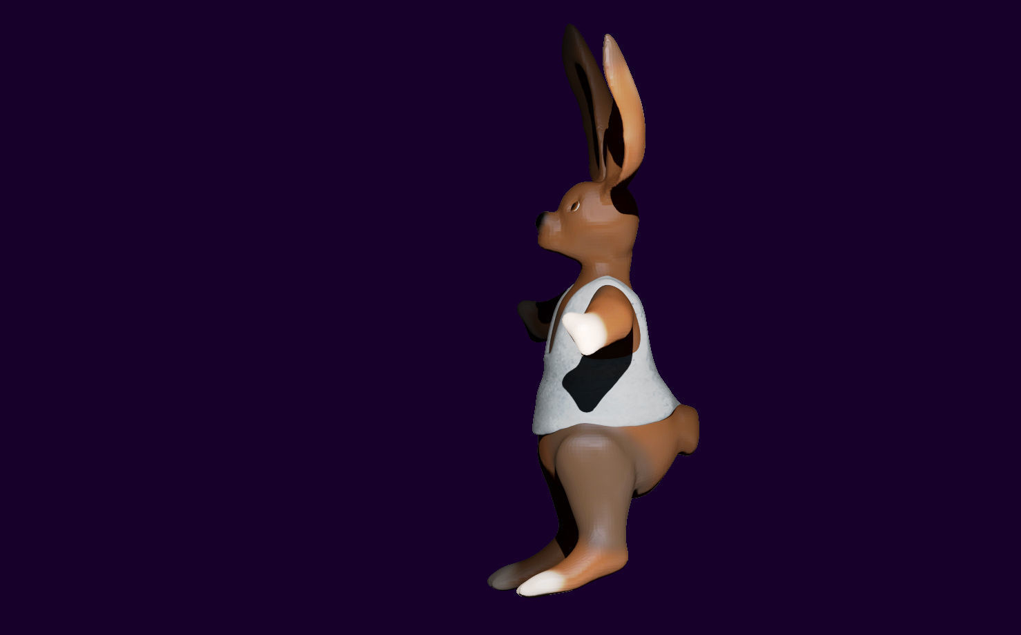 sport rabbit 3D model_2