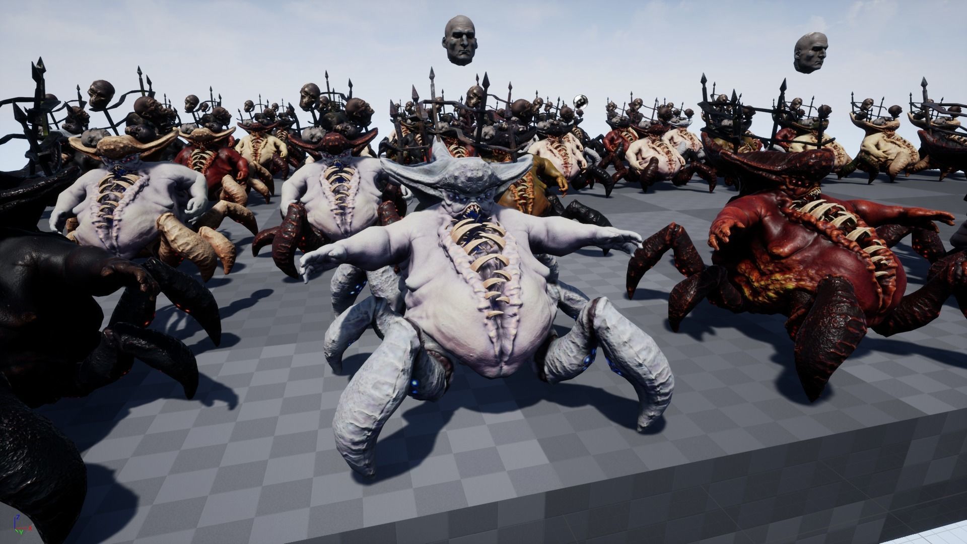Gluttony demon riding on spider Low-poly 3D model_16