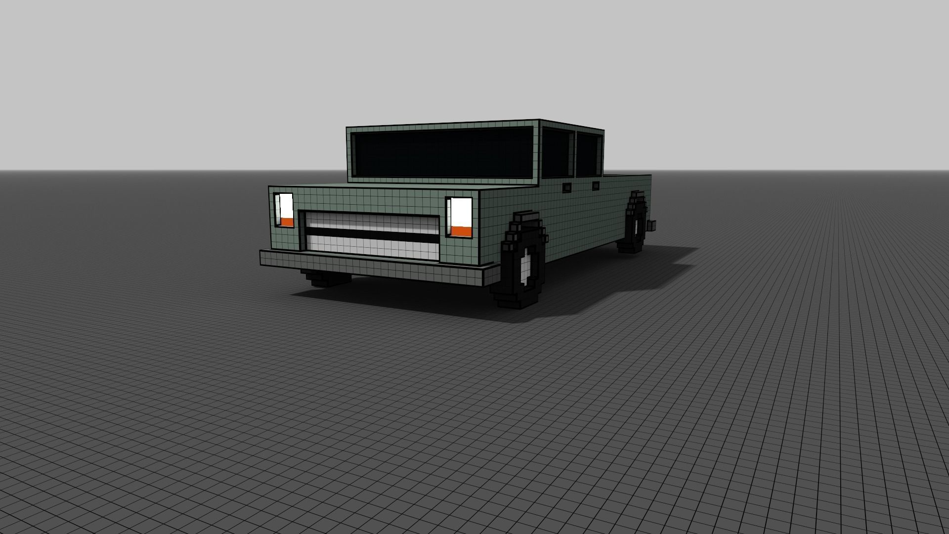 Low Poly Long Pickup - Voxel - for game VR AR 3D Printing Low-poly 3D model_6