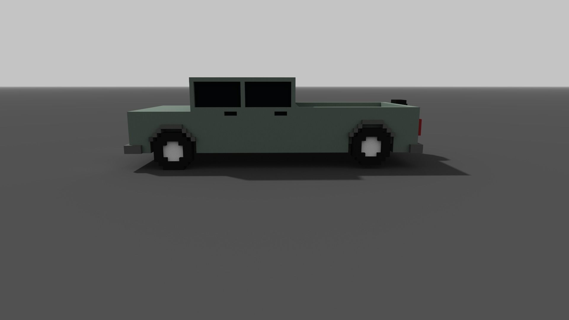 Low Poly Long Pickup - Voxel - for game VR AR 3D Printing Low-poly 3D model_5