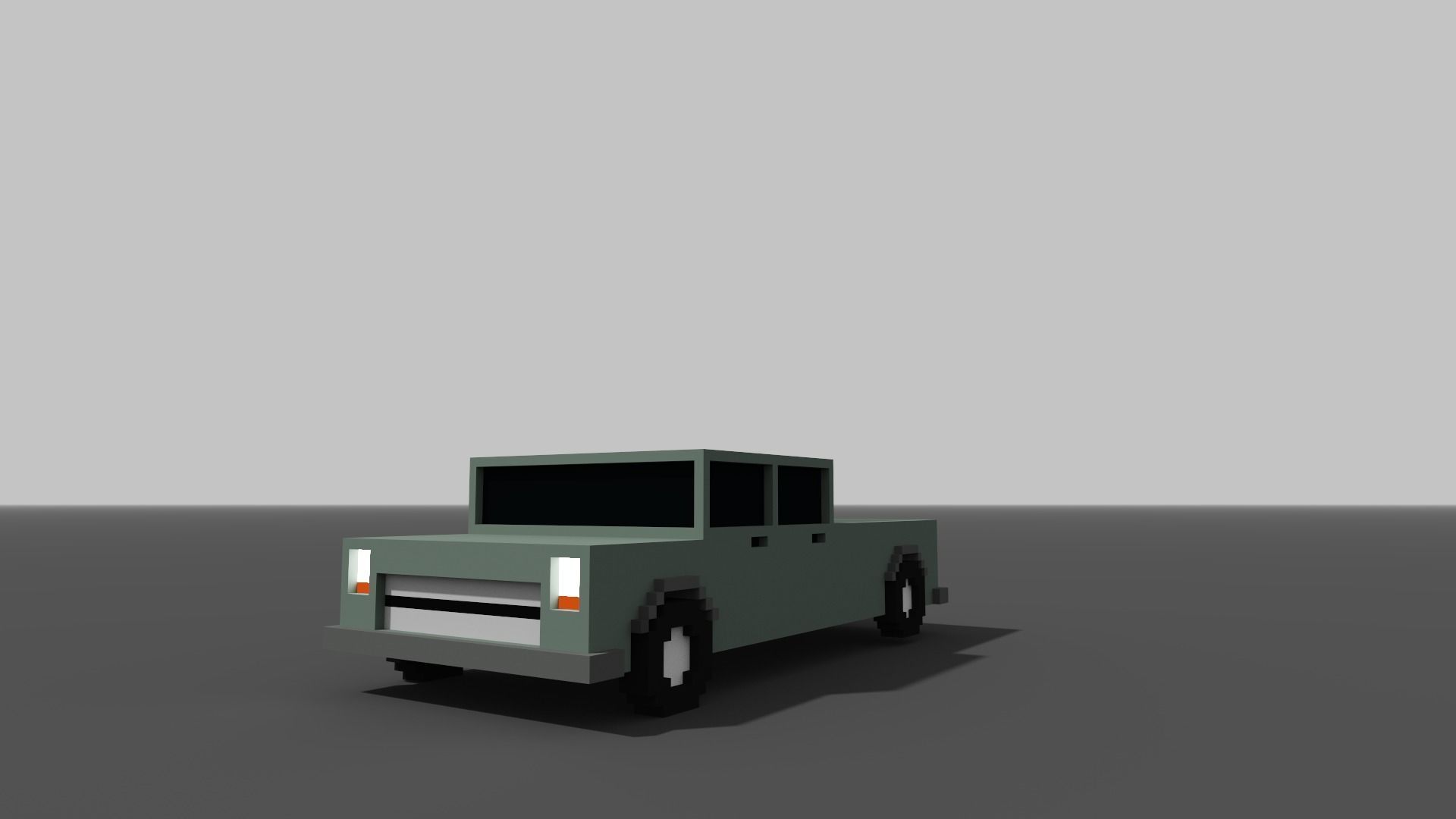 Low Poly Long Pickup - Voxel - for game VR AR 3D Printing Low-poly 3D model_4