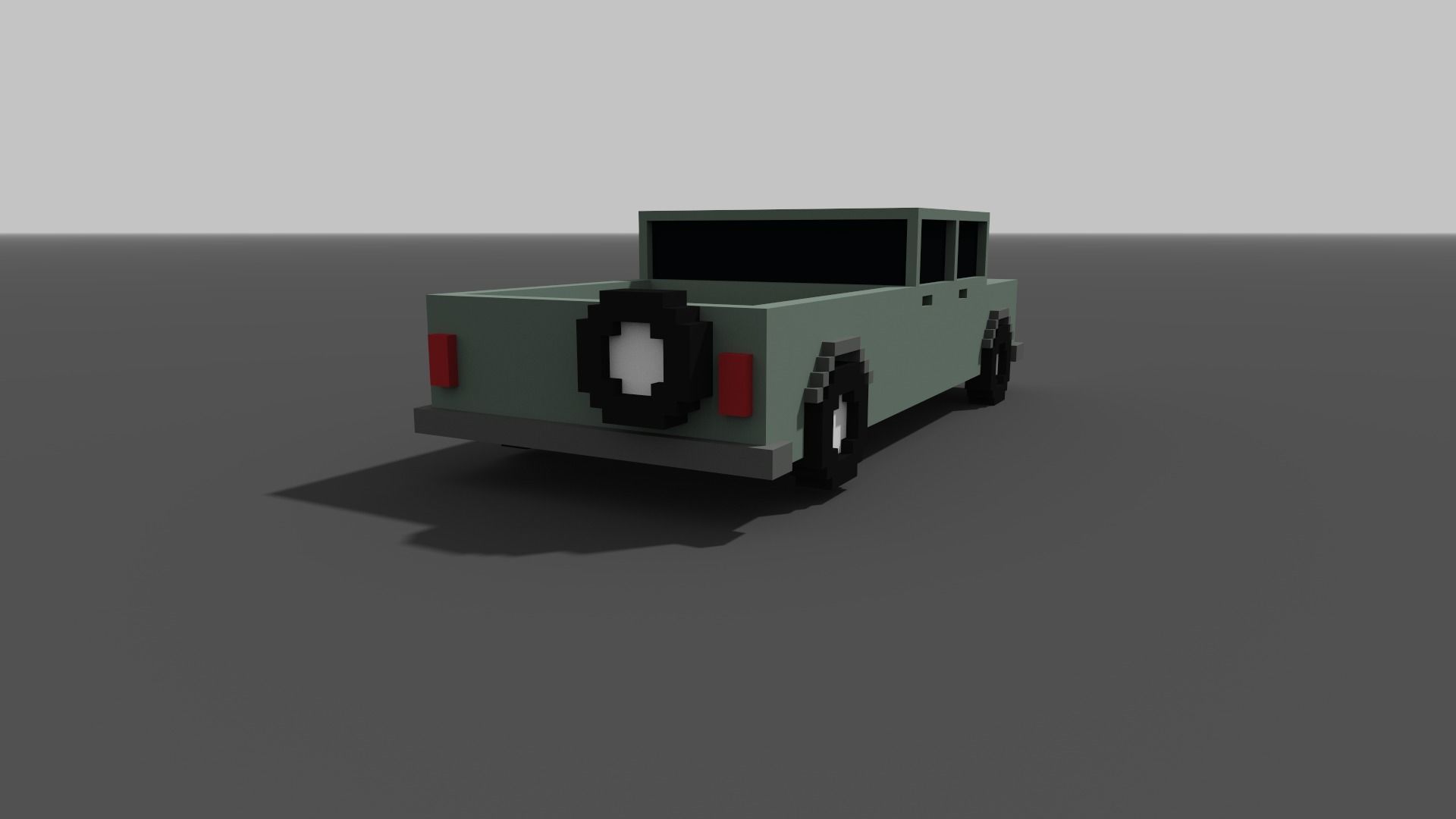 Low Poly Long Pickup - Voxel - for game VR AR 3D Printing Low-poly 3D model_2