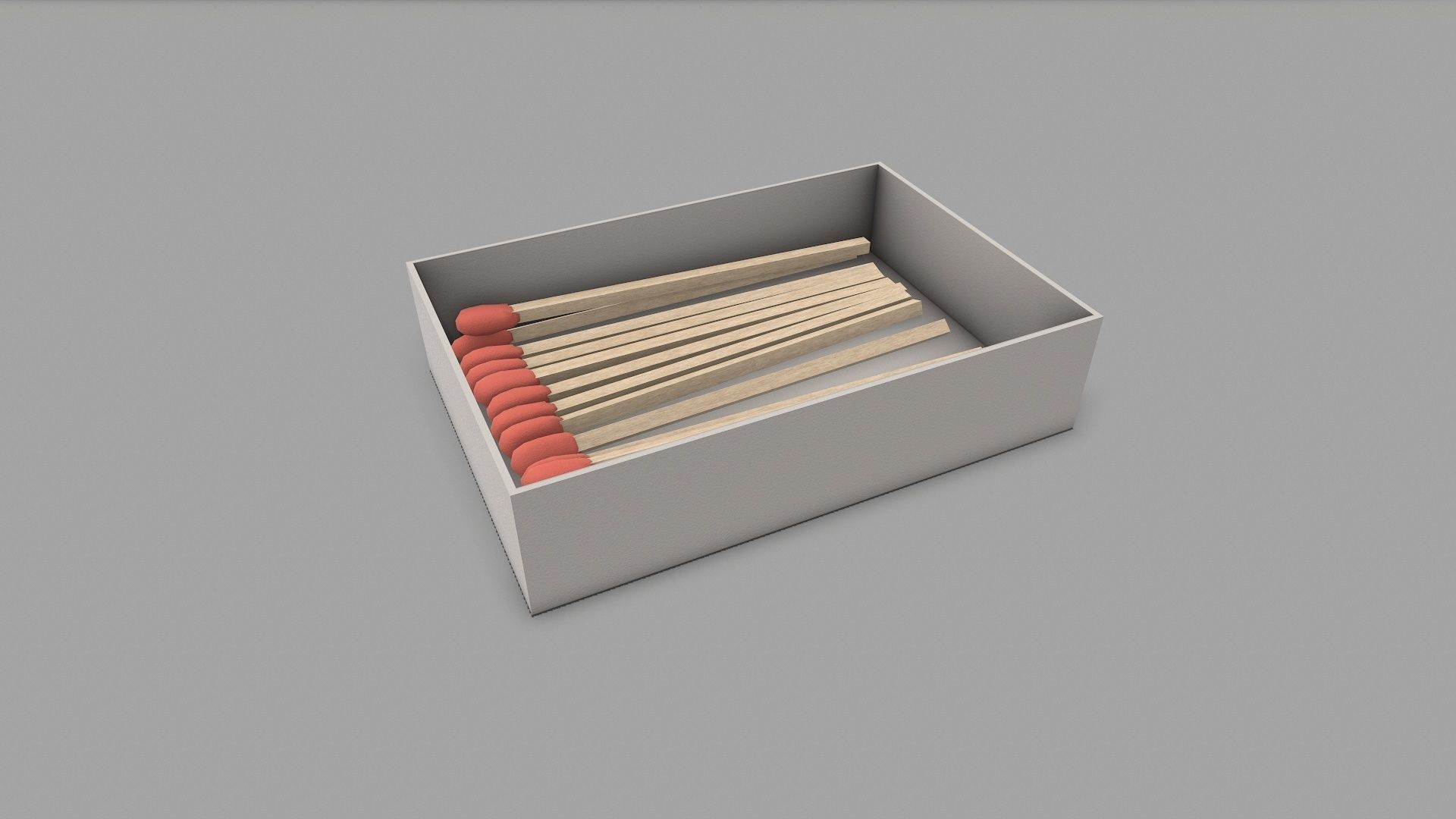Matchbox box with cover Low-poly 3D model_6