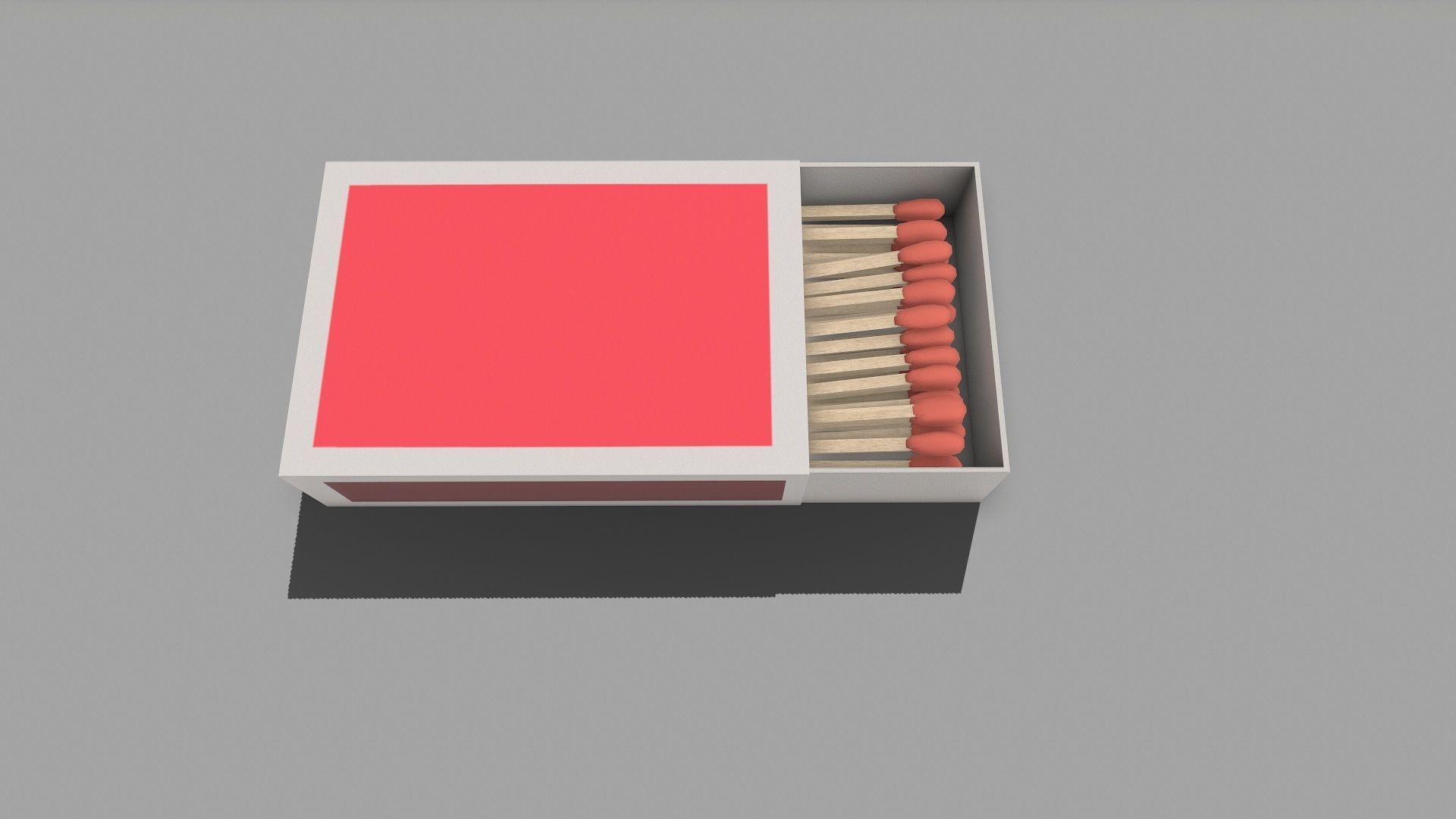 Matchbox box with cover Low-poly 3D model_4