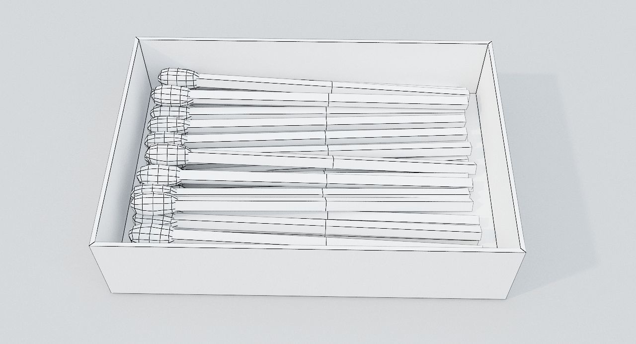 Matchbox box with cover Low-poly 3D model_9