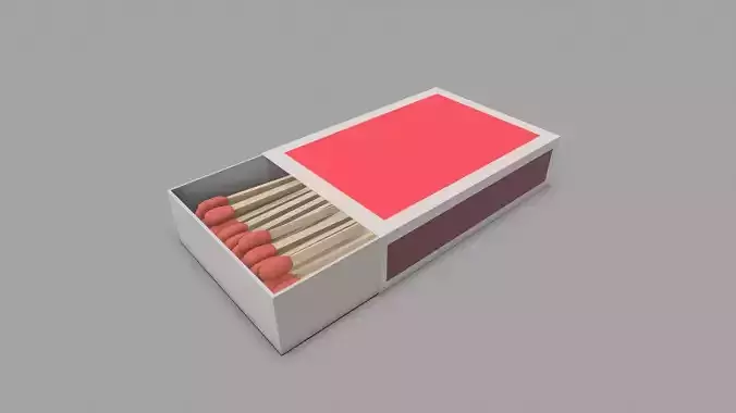 Matchbox box with cover Low-poly 3D model