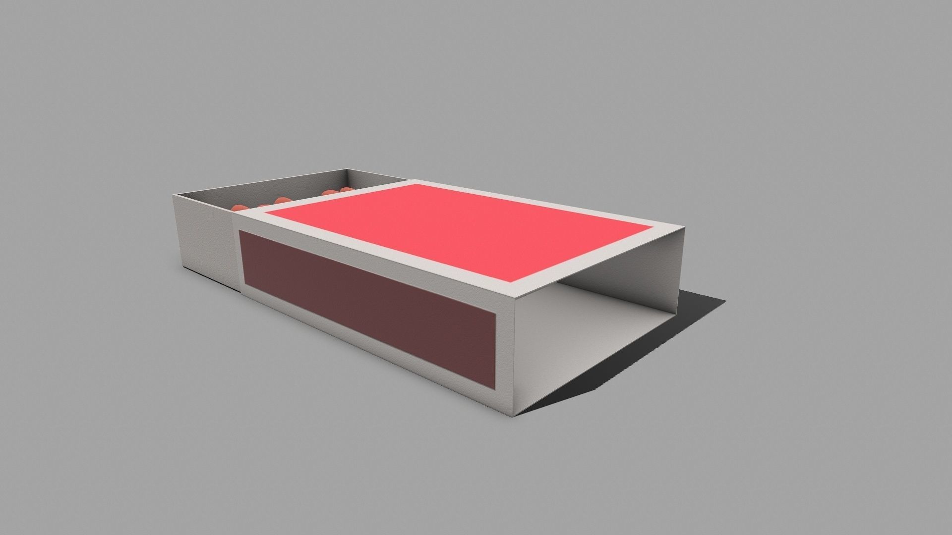 Matchbox box with cover Low-poly 3D model_3