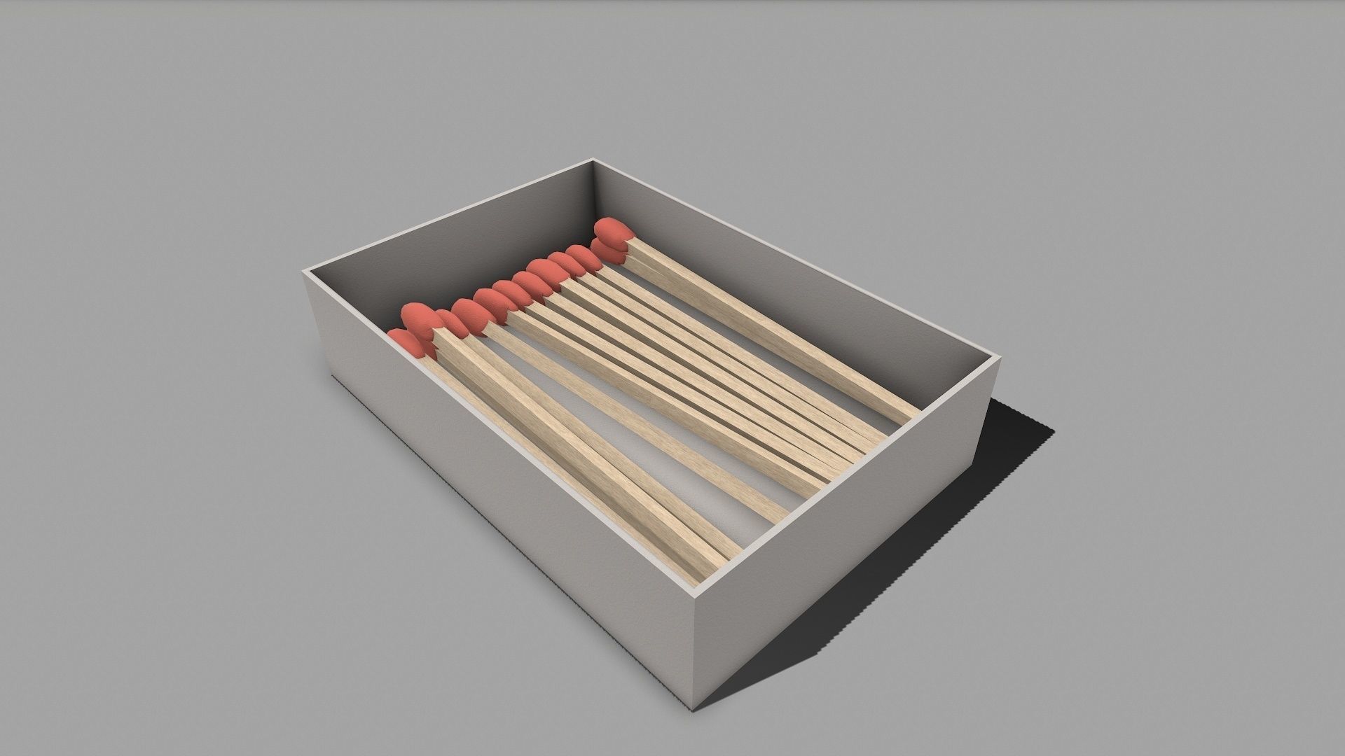 Matchbox box with cover Low-poly 3D model_7