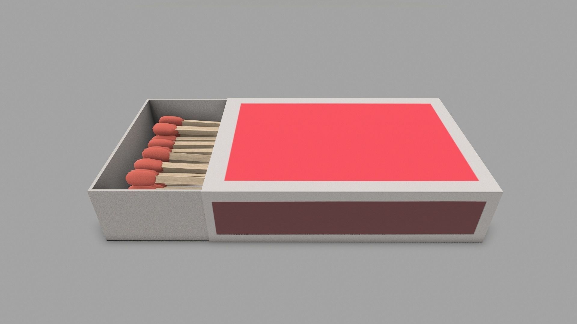 Matchbox box with cover Low-poly 3D model_2