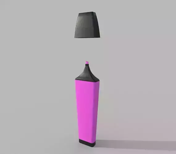 Highlighter Marker Pen Low-poly 3D model