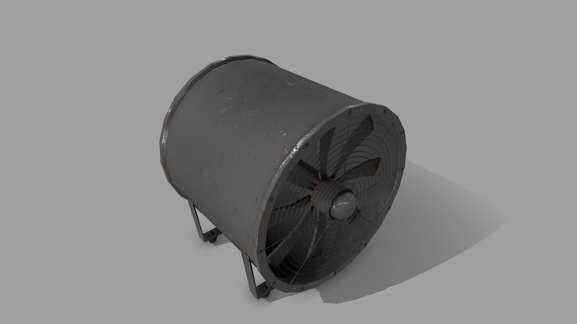 Industrial Rusted Fan Low-poly 3D model_5